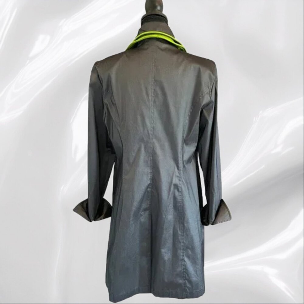 Joseph Ribkoff Gray/Lime Green Fall/Spring Coat - Size 12  RARE! - Picture 4 of 8
